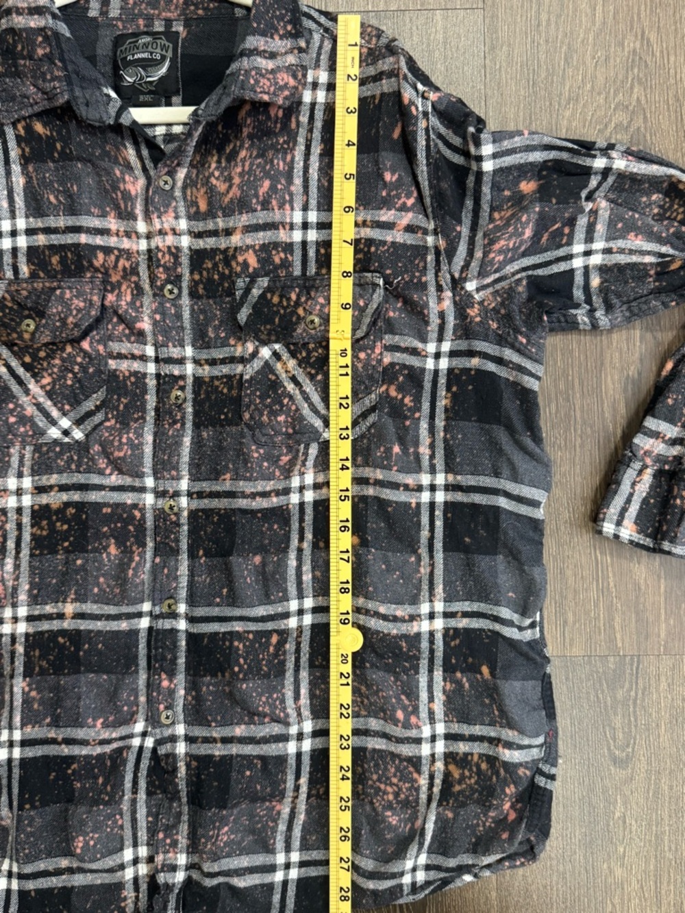 Angry Minnow Mens Brushed Flannel Skeleton Indian Plaid Button Down Shirt 2XL - Picture 10 of 10